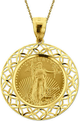 JCPenney FINE JEWELRY 14K Yellow Gold 1/10 oz. Liberty Dollar Coin Pendant Necklace