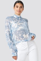 Thumbnail for your product : NA-KD Flower High Neck Blouse