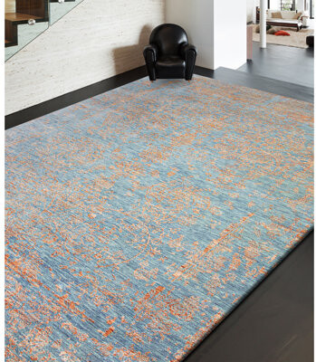 Bokara Rug Co. Inc. High-Quality Hand-Knotted Light Blue/Copper Area Rug