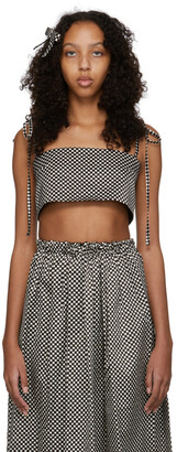 Ashley Williams Black & White Checkerboard Crop Camisole