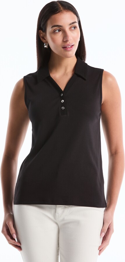 Rafaella Petite Sleeveless Polo Top