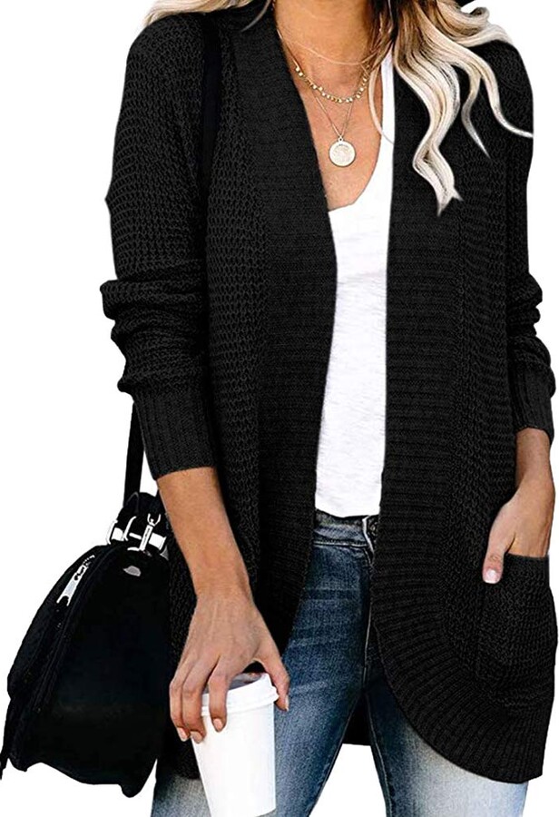 GOSOPIN Womens Casual Soft Oversized Long Sleeve Loose Fitting Open Front Cardigan S-XXL
