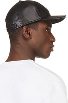 Thumbnail for your product : Marc by Marc Jacobs Black Grain Leather MJ Letterman Baseball Cap