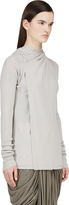 Thumbnail for your product : Rick Owens Grey Hooded Virgin Wool Biker Cardigan