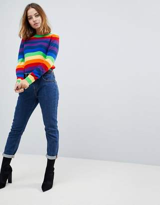 ASOS Petite PETITE Sweater In Bright Stripe