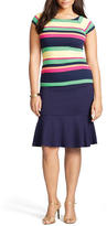 Thumbnail for your product : Lauren Ralph Lauren Plus Multi-Striped Ballet-Neck Shirt
