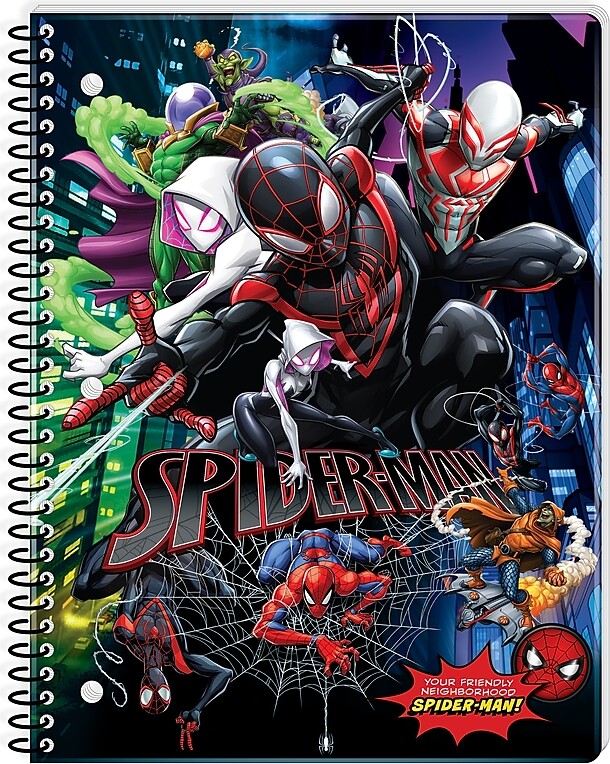 Innovative Designs Spiderman 1-Subject Notebooks, 8" x 10.5", Wide Ruled, 70 Sheets, Multicolored (716171SPC-SA)