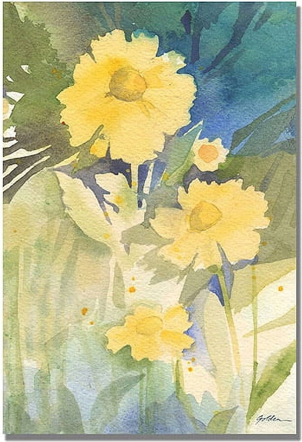 Trademark Fine Art Shelia Golden 'Sunshine Yellow' Canvas Art 35x47 Inches (SG5630-C3547GG)