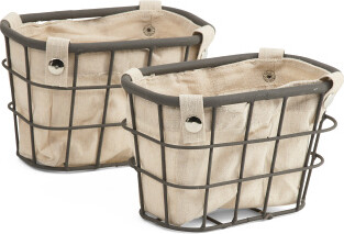 TJMAXX Set Of 2 Graphite Wire Bins With Liner