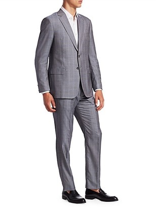 Giorgio Armani Plaid Wool Single-Breasted Suit