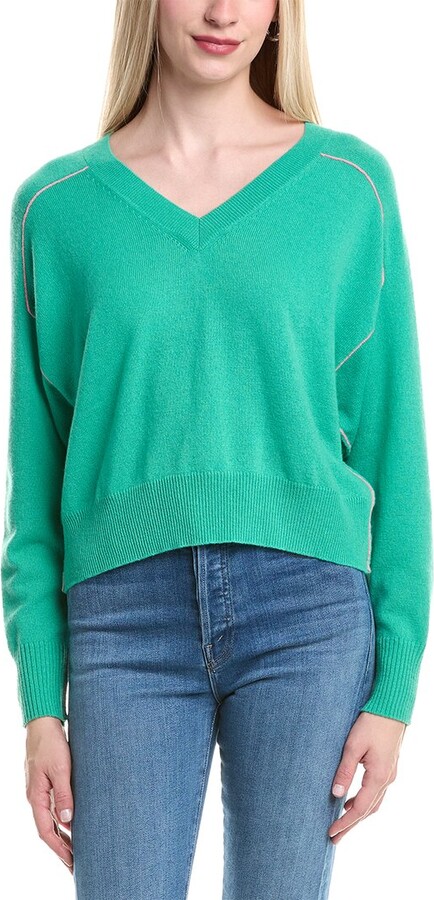 Autumn Cashmere Boxy Crew Back Yoke Cashmere Sweater