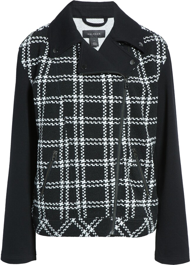 halogen knit moto jacket