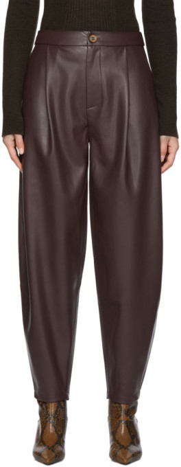 purple pleather pants