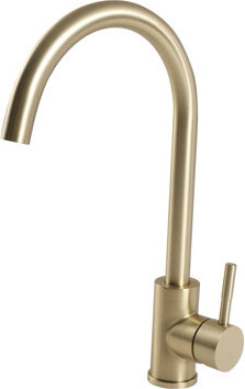 Gold Single Kitchen Faucet With 360 Degree Arc Spout, 304 Stainless Steel Construction, Tarnish And Rust , For Daily Use, Easy Installation, Ceramic C