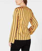 Thumbnail for your product : INC International Concepts Striped Bell-Sleeve Wrap Top, Created for Macy's