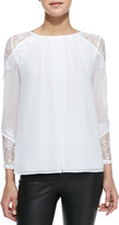 Thumbnail for your product : Alice + Olivia Danyelle Lace/Silk Blouse