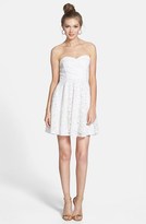 Thumbnail for your product : Painted Threads Lace Strapless Fit & Flare Dress (Juniors)