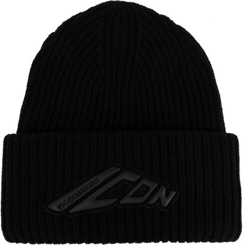 DSQUARED2 Icon Appliqué Turn-Up Hem Knitted Beanie