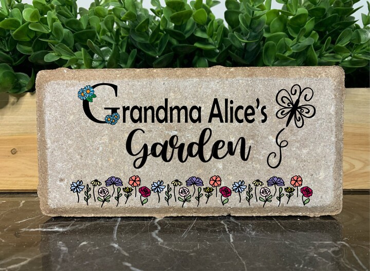 Personalized Garden Stone Custom Memorial Paver, Concrete Brick