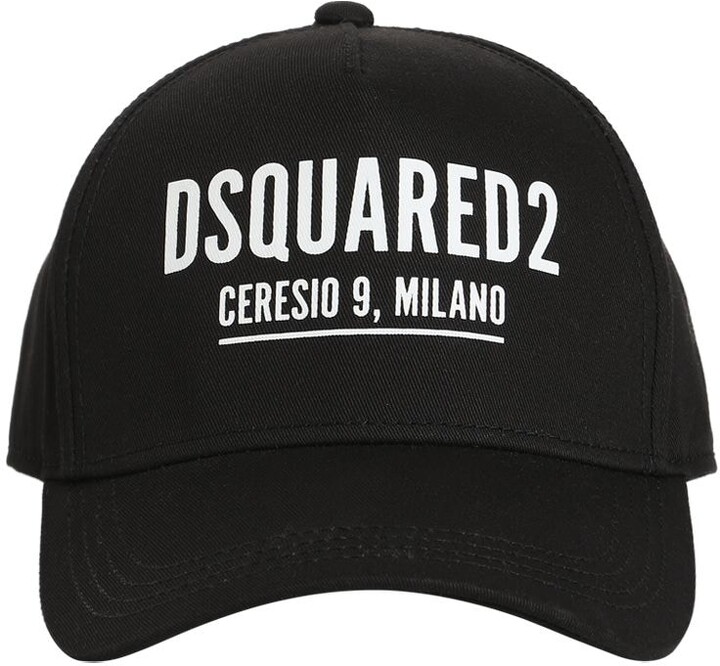 Womens Accessories Hats DSquared² Cotton Bead-embellished Logo Baseball Cap in Black Save 33% 