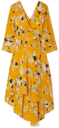 Diane von Furstenberg Eloise Floral-print Silk Wrap Dress - Yellow