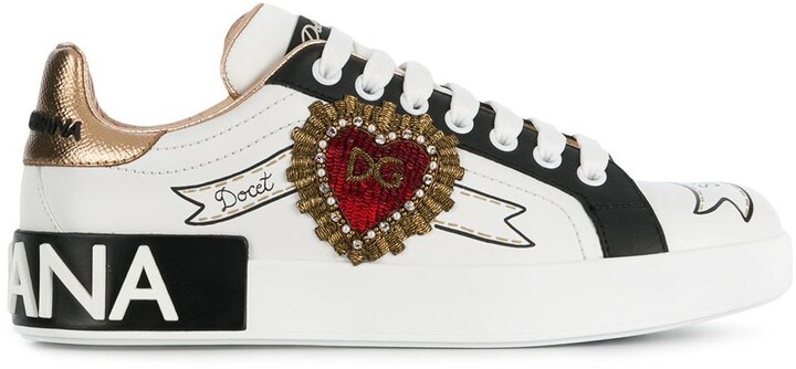 Dolce & Gabbana Portofino embroidered detail sneakers - ShopStyle