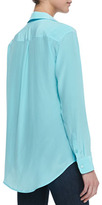 Thumbnail for your product : Equipment Signature Silk Blouse, Light Teal