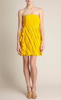 Thumbnail for your product : Adam Lippes Strapless Ruffle-Tiered Silk Dress