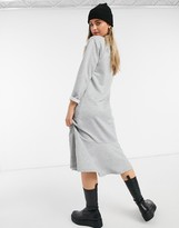 Thumbnail for your product : New Look flute hem sweat midi dress in grey