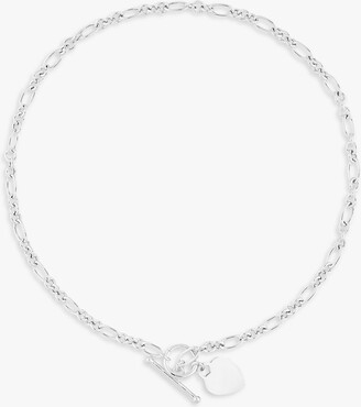 Jon Richard Simply Silver Belcher T Bar Heart Chain Necklace