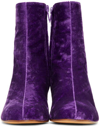 Maryam Nassir Zadeh Purple Velvet Agnes Boots