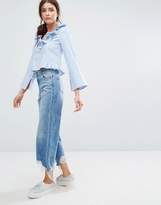 Thumbnail for your product : boohoo Ruffle Gingham Tie Back Top