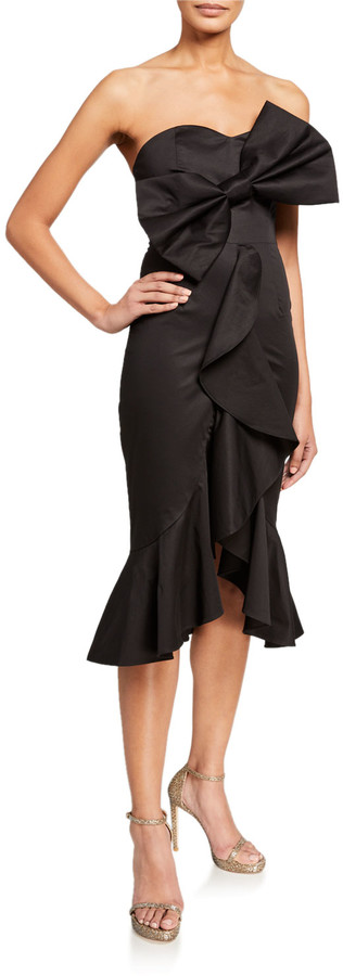 strapless dress with bow