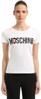 Moschino T-Shirt Slim Jersey De Coton Imprimé 