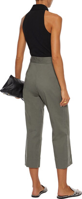 ATM Anthony Thomas Melillo Cropped Brushed Cotton-blend Twill Wide-leg Pants