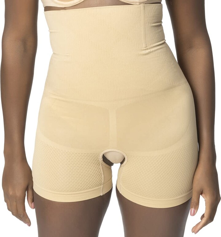 ROBERT MATTHEW Womens Shapewear Tummy Control Shorts Brilliance High-Waist Panty Mid-Thigh Body Shaper Bodysuit