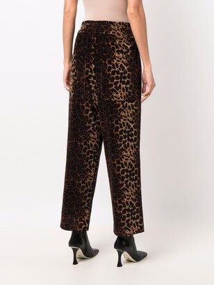 Pierre Louis Mascia Leopard-Print Cropped Trousers