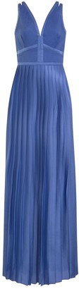 Little Mistress Emilia Panel Top Maxi Dress With Pleated Skirt