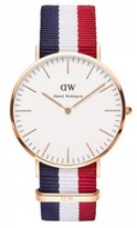 Thumbnail for your product : Daniel Wellington Classic Cambridge Rose Gold Watch in Red