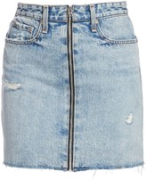 Thumbnail for your product : Rag & Bone Anna Zip-Front Distressed Denim Mini Skirt