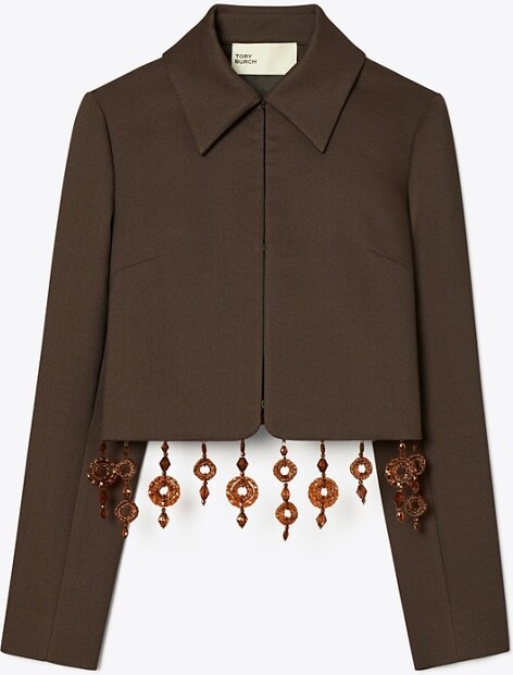 Tory Burch Cropped Crepe Jacket
