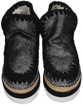 black jute low ankle boot