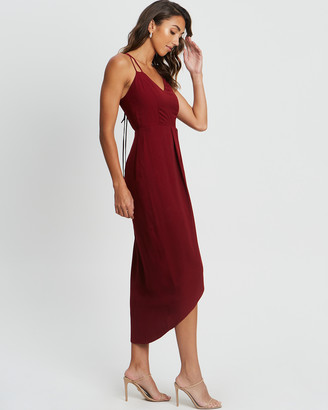 CHANCERY - Women's Red Midi Dresses - Marta Lace Up Midi - Size One Size, 12 at The Iconic