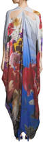 Thumbnail for your product : Roberto Cavalli Plunging Floral-Print Chiffon Caftan Gown