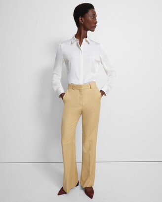 Theory Demitria High-Waist Pant in Sleek Flannel - ShopStyle