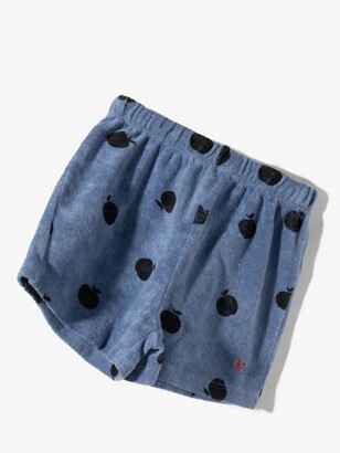 Bobo Choses Kids Blue Apple Organic Cotton Shorts - Kids - Organic Cotton