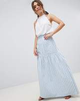 Thumbnail for your product : ASOS Design DESIGN cotton maxi skirt with pockets in stripe