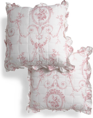 TJMAXX 24X24 2Pk Berry Toile Euro Pillows, Cotton/Polyester
