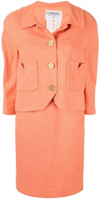 Chanel Pre Owned CC button dress suit