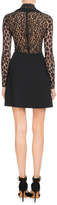 Thumbnail for your product : Givenchy Long-Sleeve Lace Wool Crepe Cocktail Dress